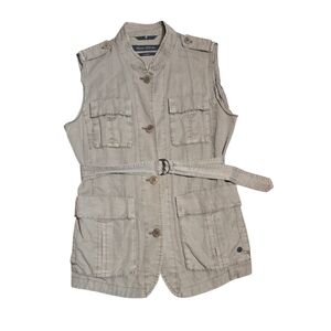 Marc O'Polo Utility Safari Style Cotton Linen Vest Size Medium